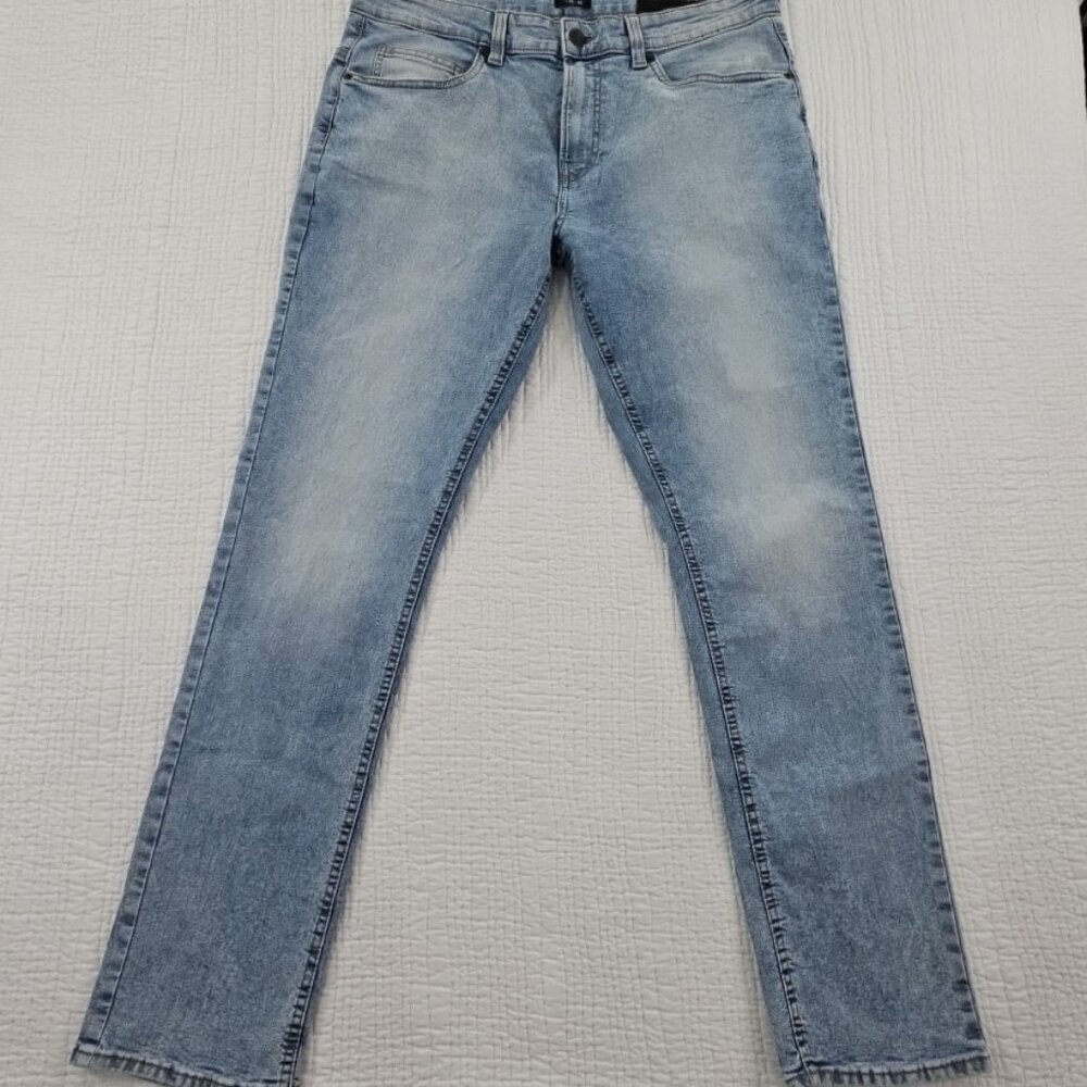Buffalo Bitton Ash Jeans Men's W36 L32 Light Wash Straight Leg NWT Slim Stretch